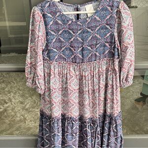 Nordstrom Blue and Pink Patterned Kids Dress